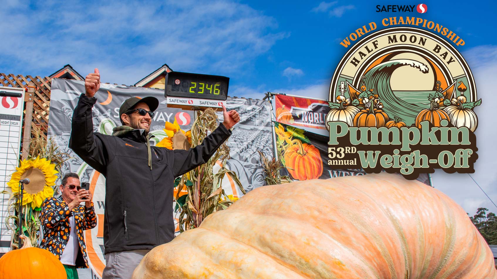 52nd Annual Half Moon Bay Safeway World Championship Pumpkin Weigh-Off winner Brandon Dawson